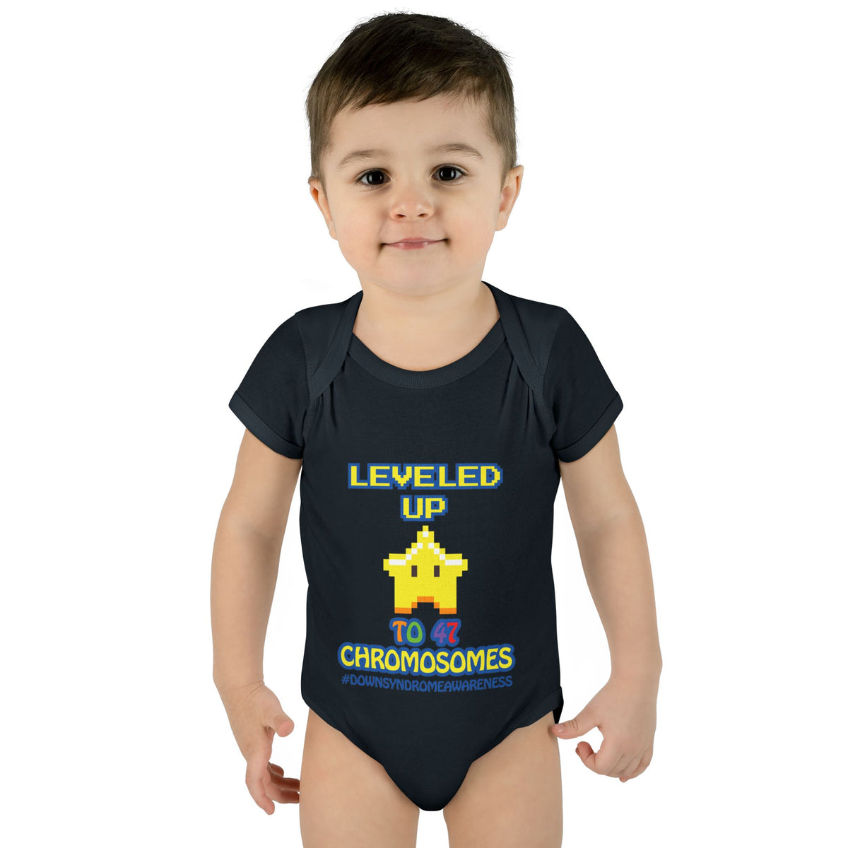 Leveled Up to 47 Chromosomes Baby Bodysuit | Down Syndrome Awareness