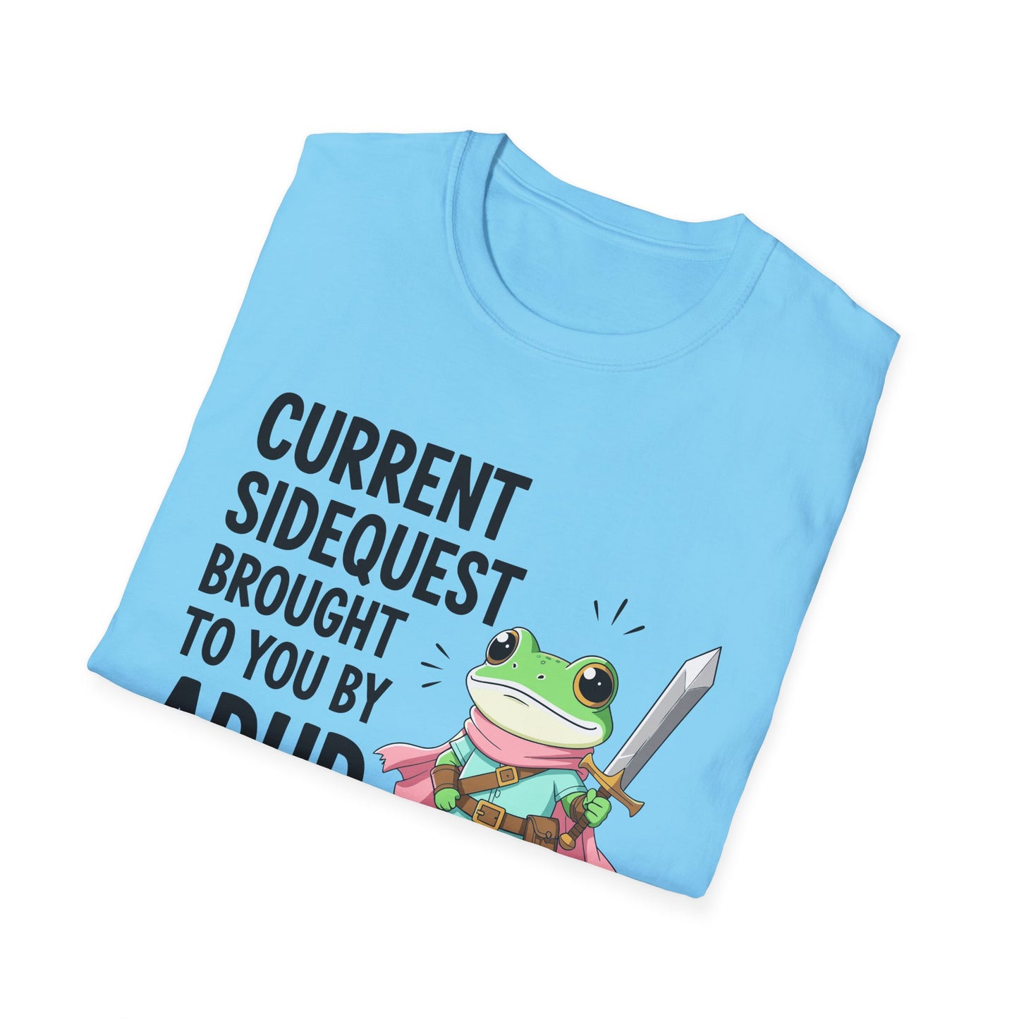 ADHD Sidequest Shirt — Cute Frog Knight Graphic Tee