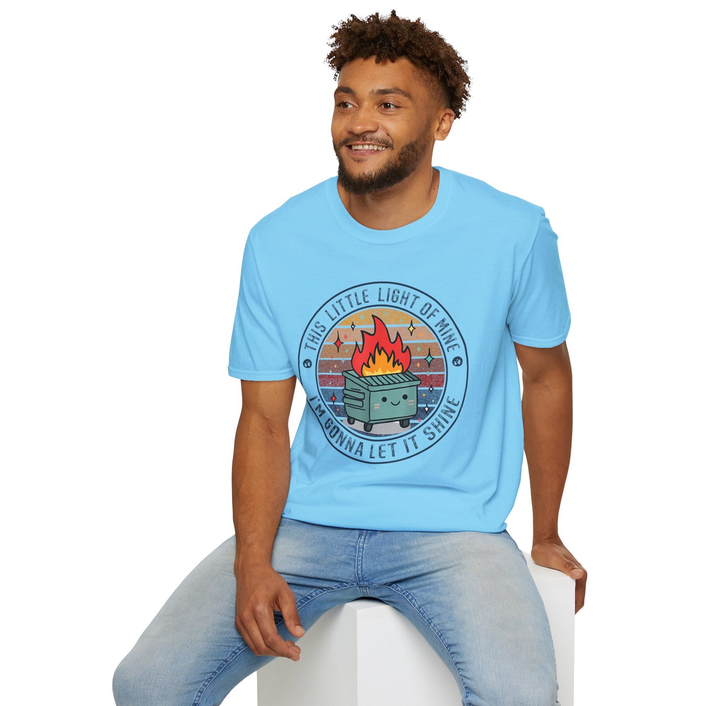 Funny Dumpster Fire T-Shirt — “This Little Light of Mine, I’m Gonna Let It Shine”