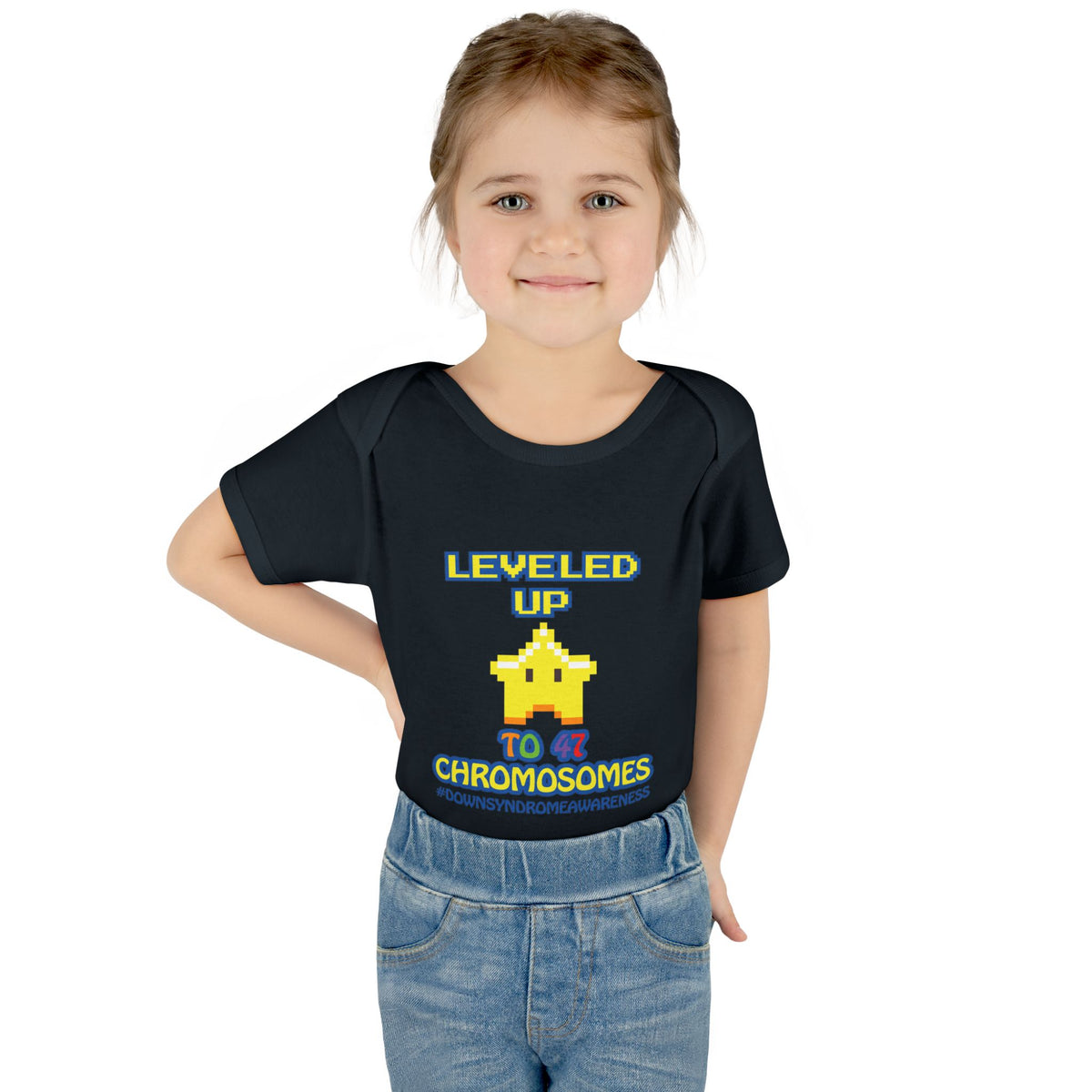 Leveled Up to 47 Chromosomes Baby Bodysuit | Down Syndrome Awareness