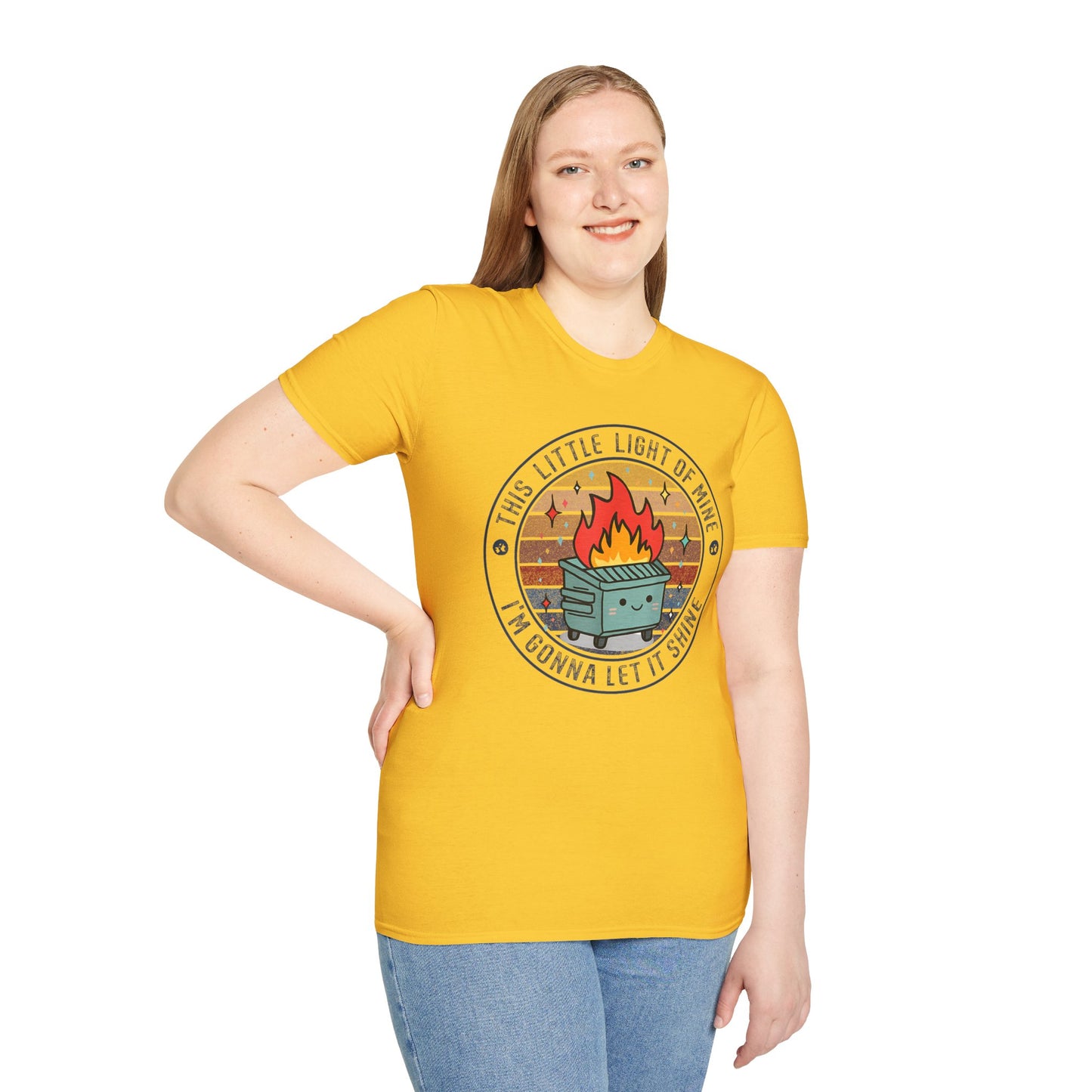 Funny Dumpster Fire T-Shirt — “This Little Light of Mine, I’m Gonna Let It Shine”