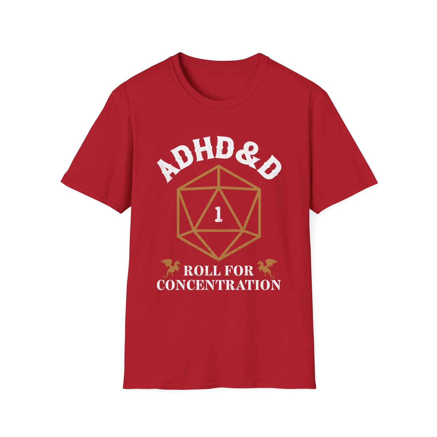 ADHD&D "Roll for Concentration" T-Shirt – Funny Gamer ADHD Awareness Tee