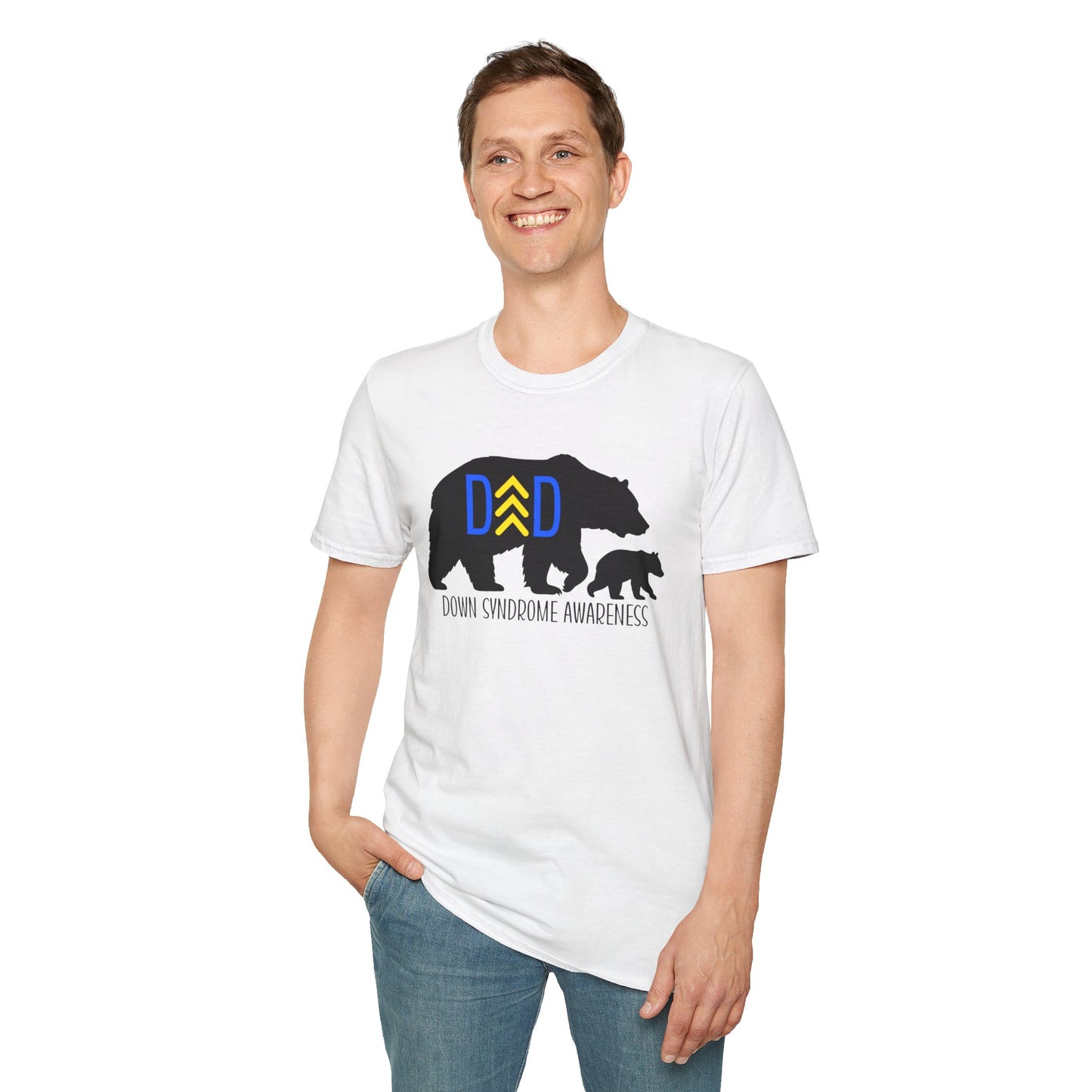Down Syndrome Dad Bear – Unisex Softstyle T-Shirt