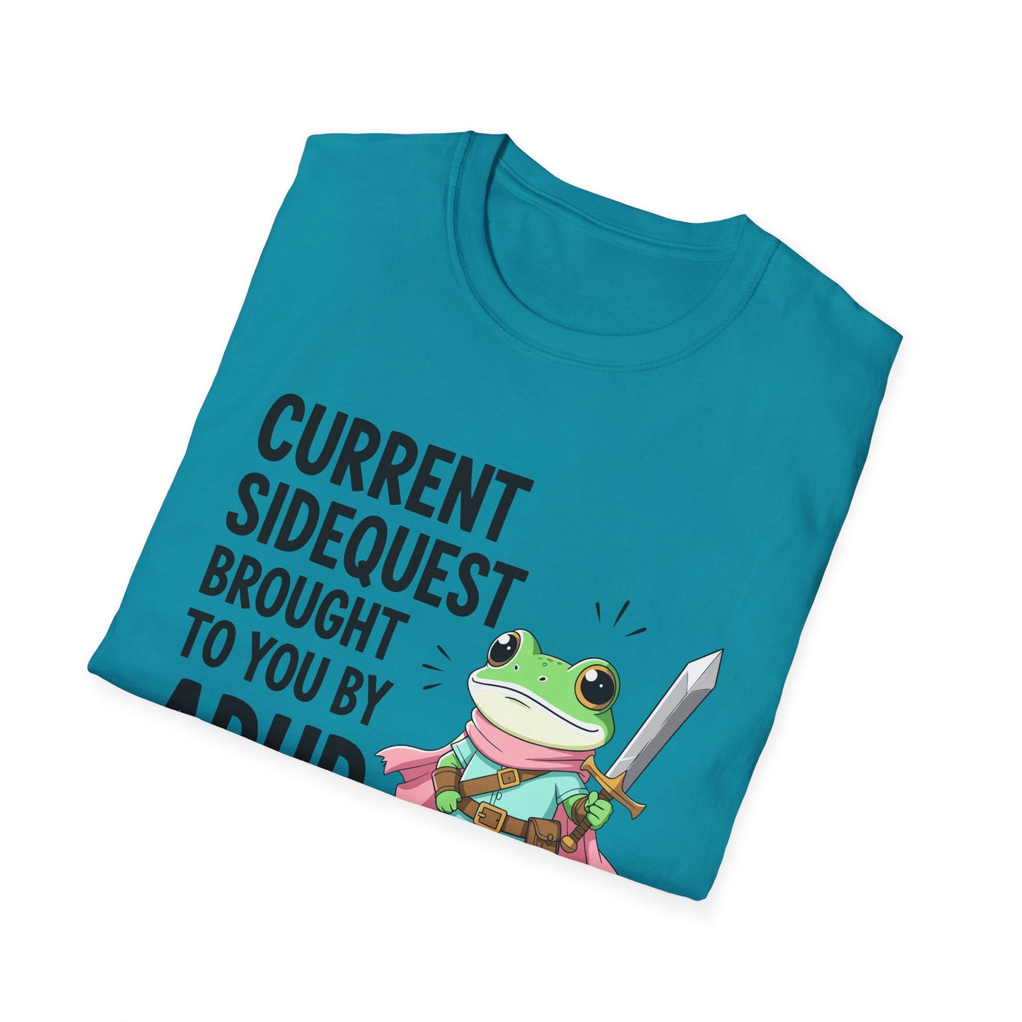 ADHD Sidequest Shirt — Cute Frog Knight Graphic Tee