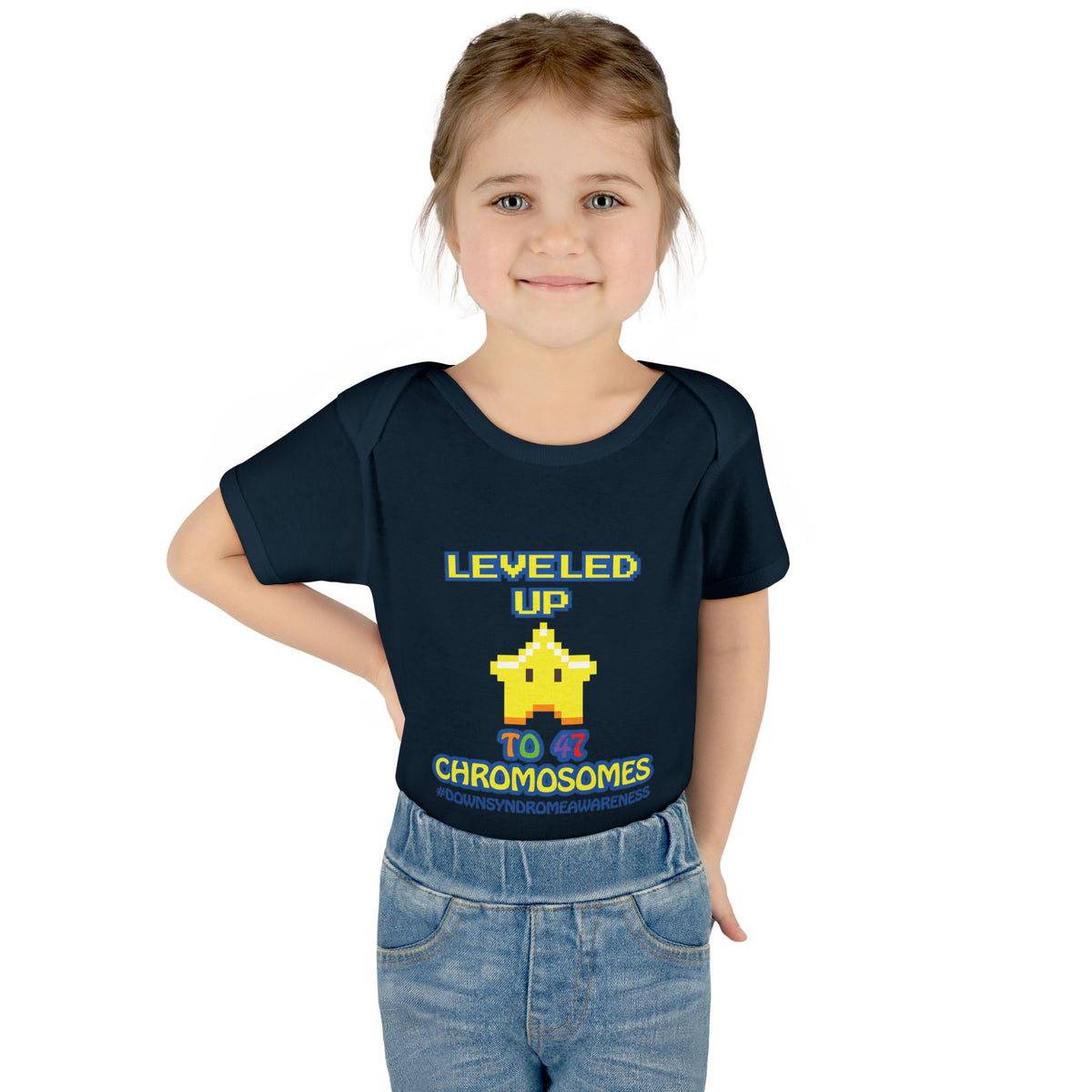 Leveled Up to 47 Chromosomes Baby Bodysuit | Down Syndrome Awareness