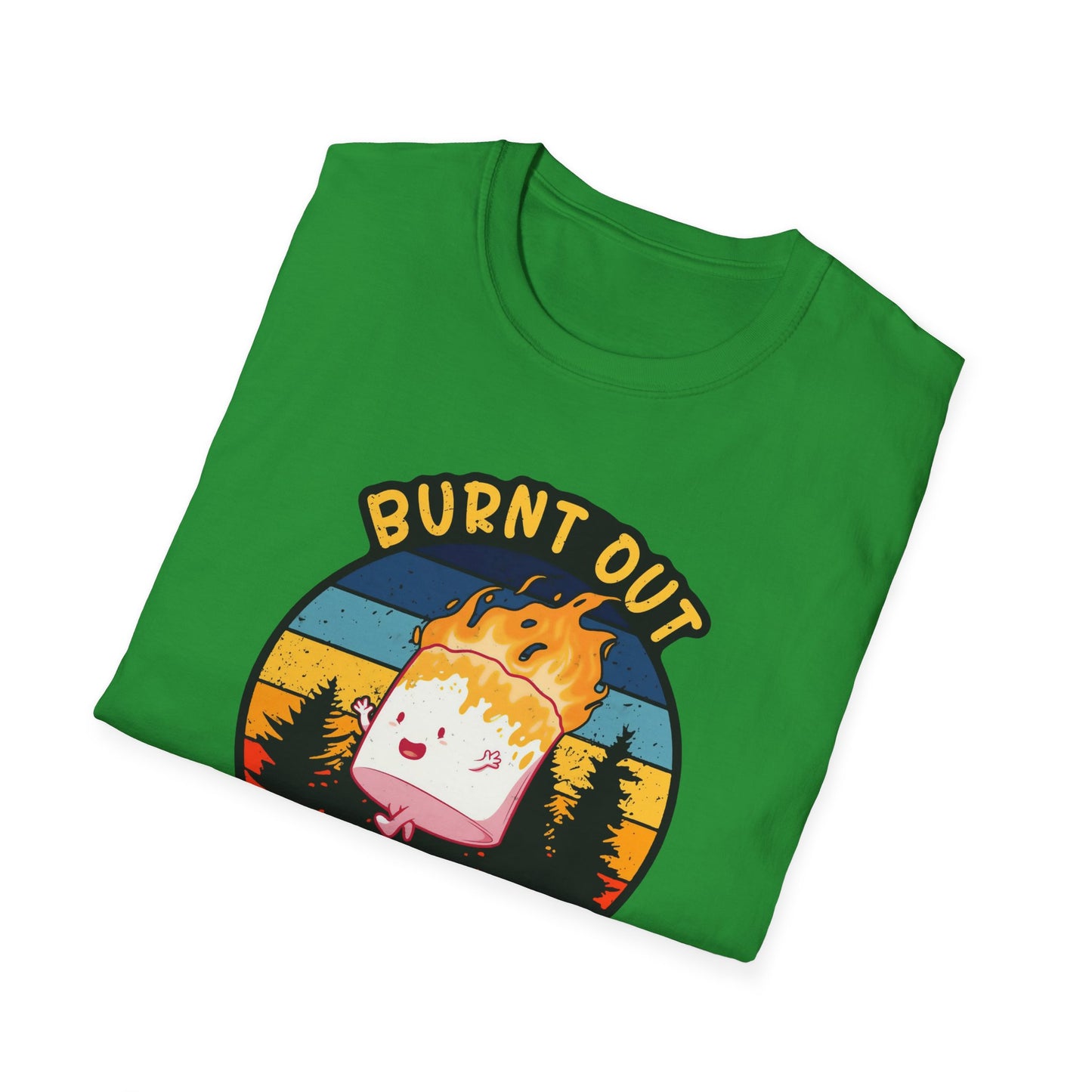 "Burnt Out But Optimistic" T-Shirt — Cute Retro Campfire Graphic Tee
