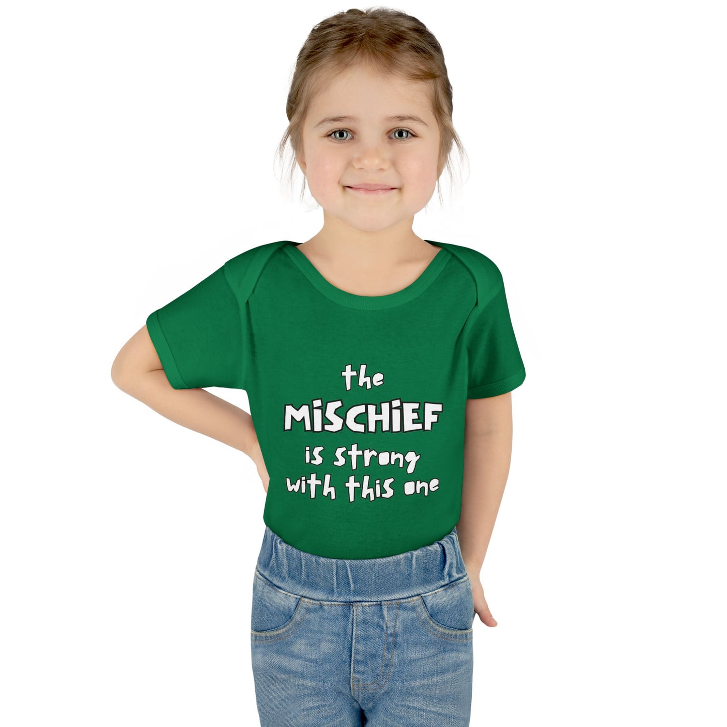 "The Mischief Is Strong With This One" – Funny Baby Bodysuit