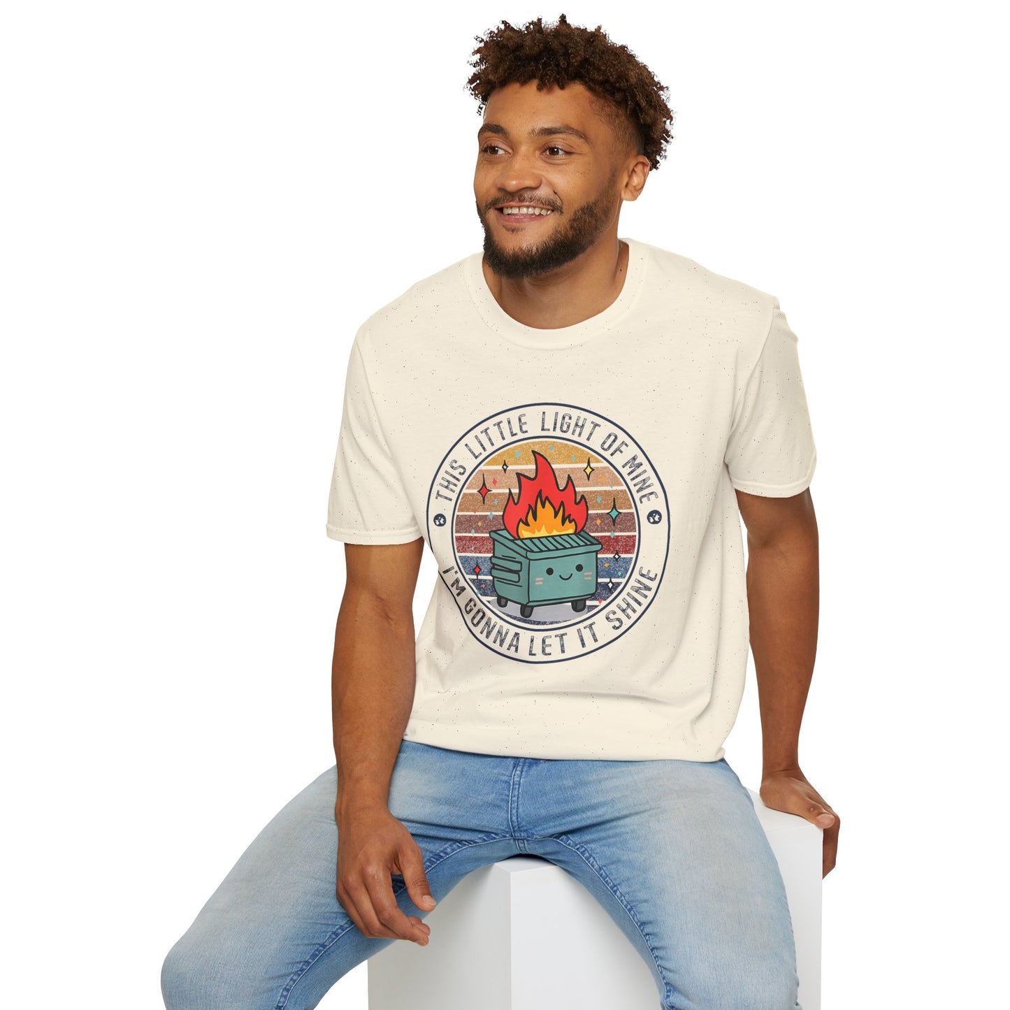 Funny Dumpster Fire T-Shirt — “This Little Light of Mine, I’m Gonna Let It Shine”
