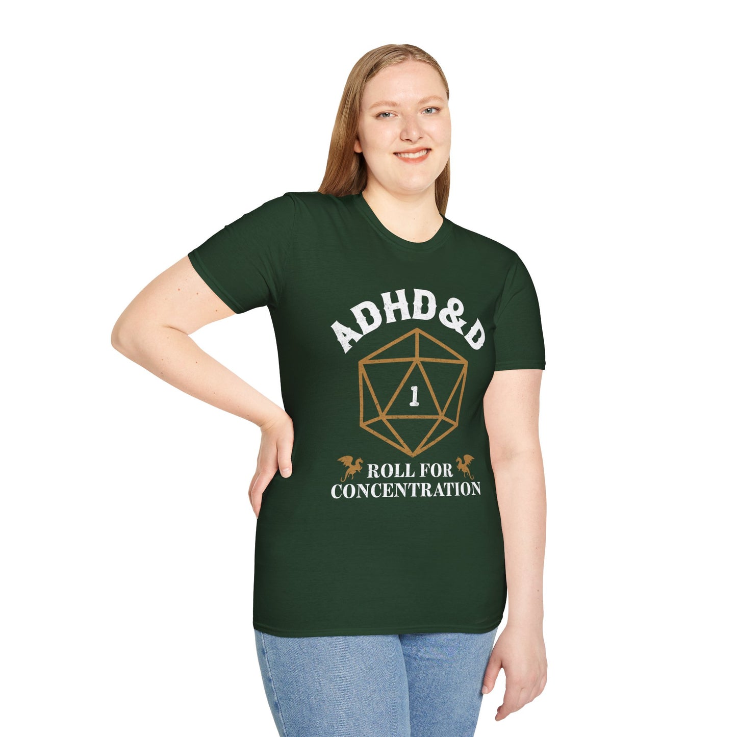 ADHD&D "Roll for Concentration" T-Shirt – Funny Gamer ADHD Awareness Tee