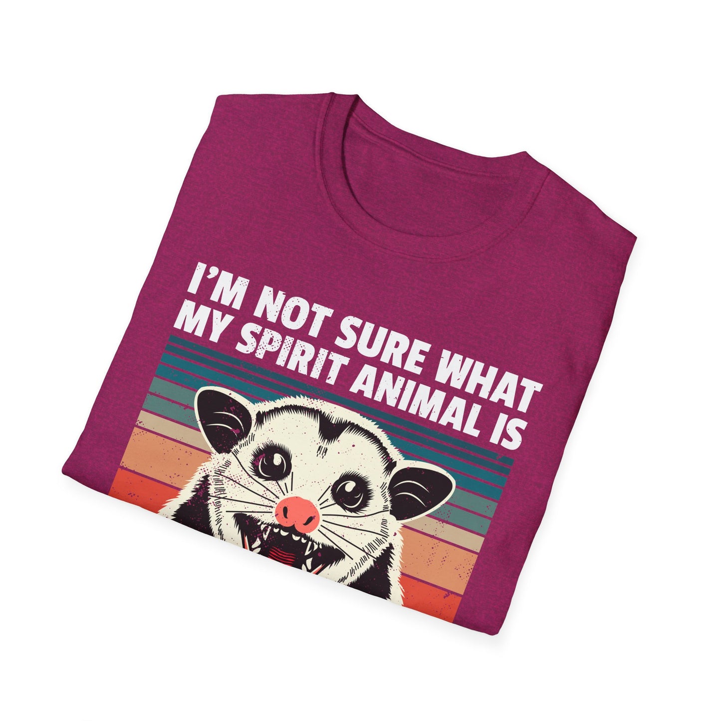 Funny Possum T-Shirt — "I’m Not Sure What My Spirit Animal Is But I’m Confident It Has Rabies" Retro Design