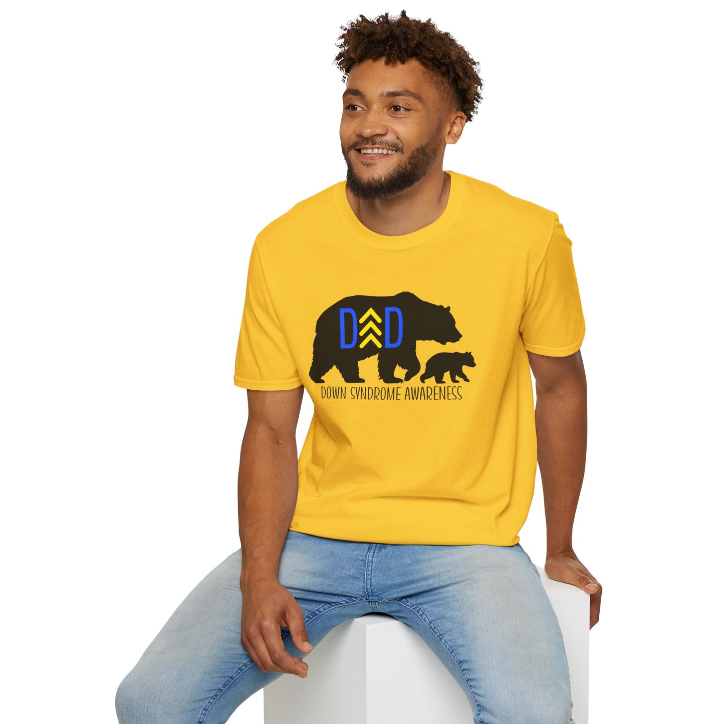 Down Syndrome Dad Bear – Unisex Softstyle T-Shirt