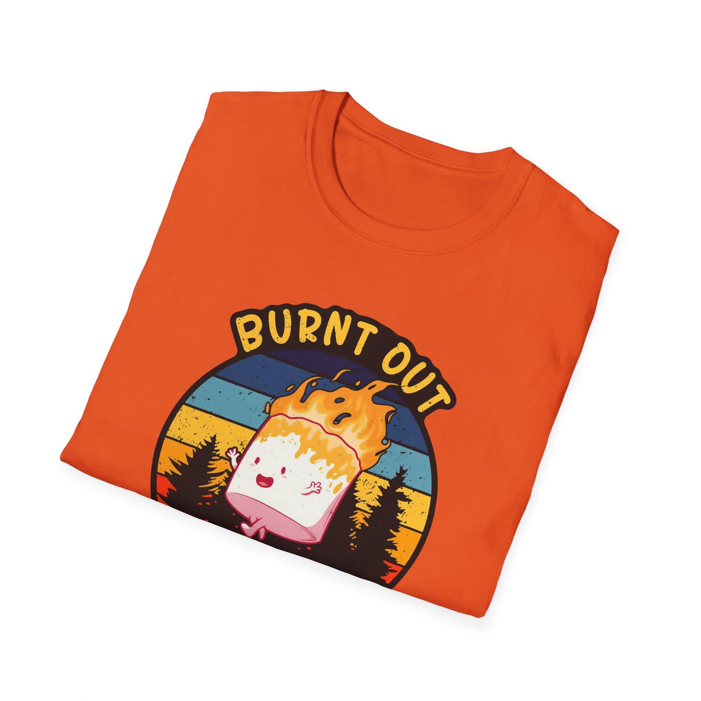 "Burnt Out But Optimistic" T-Shirt — Cute Retro Campfire Graphic Tee