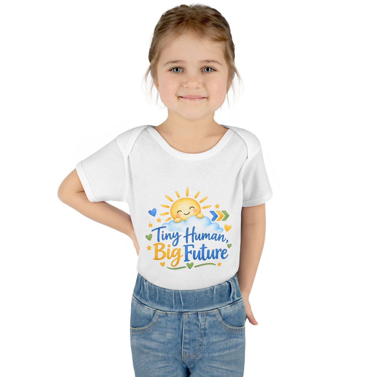 Tiny Human, Big Future – Down Syndrome Baby Bodysuit | Trisomy 21 New Baby Gift