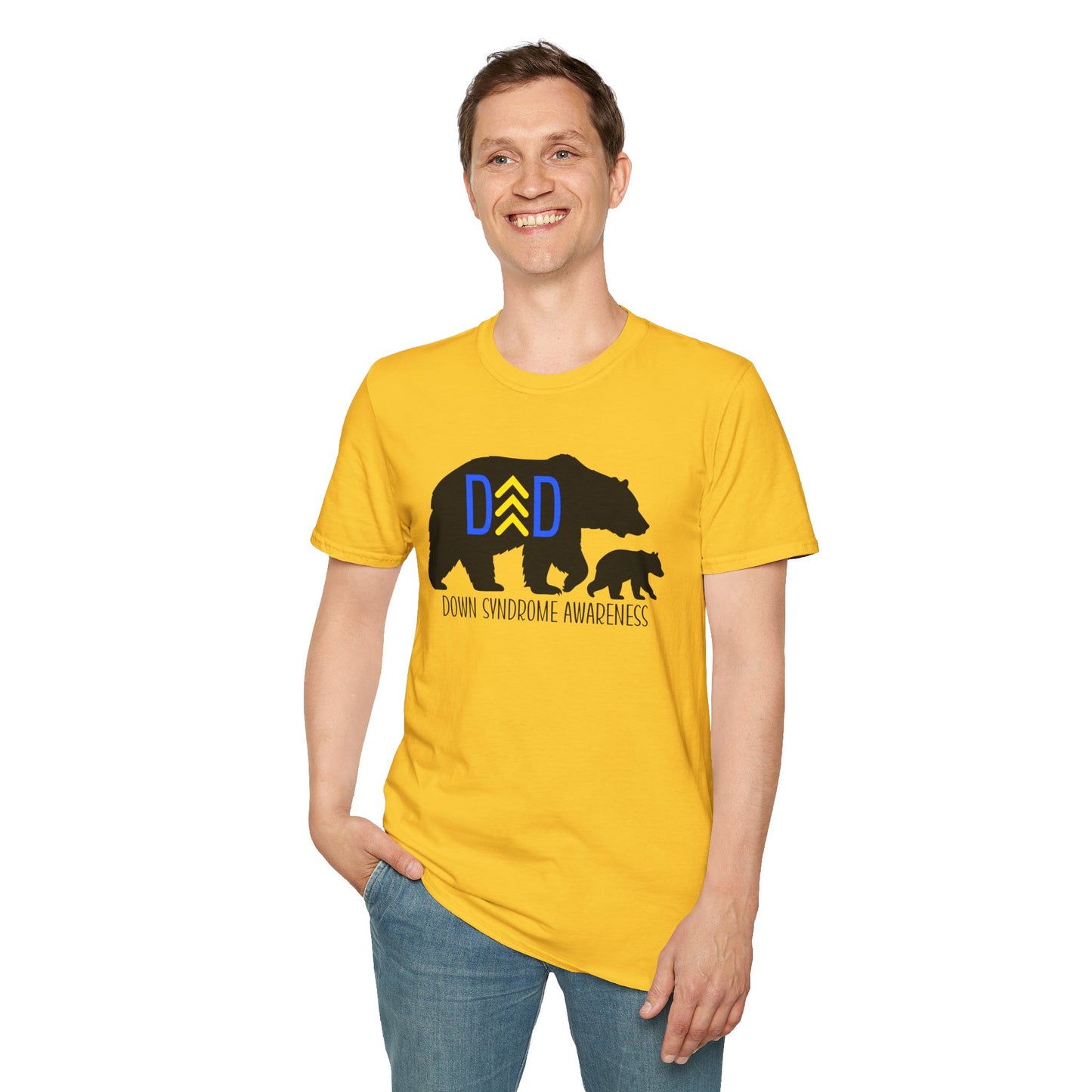 Down Syndrome Dad Bear – Unisex Softstyle T-Shirt