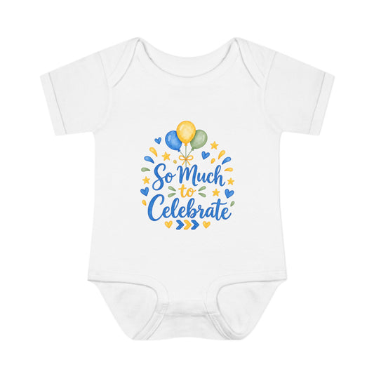 So Much to Celebrate – Down Syndrome Baby Bodysuit | Trisomy 21 New Baby Gift