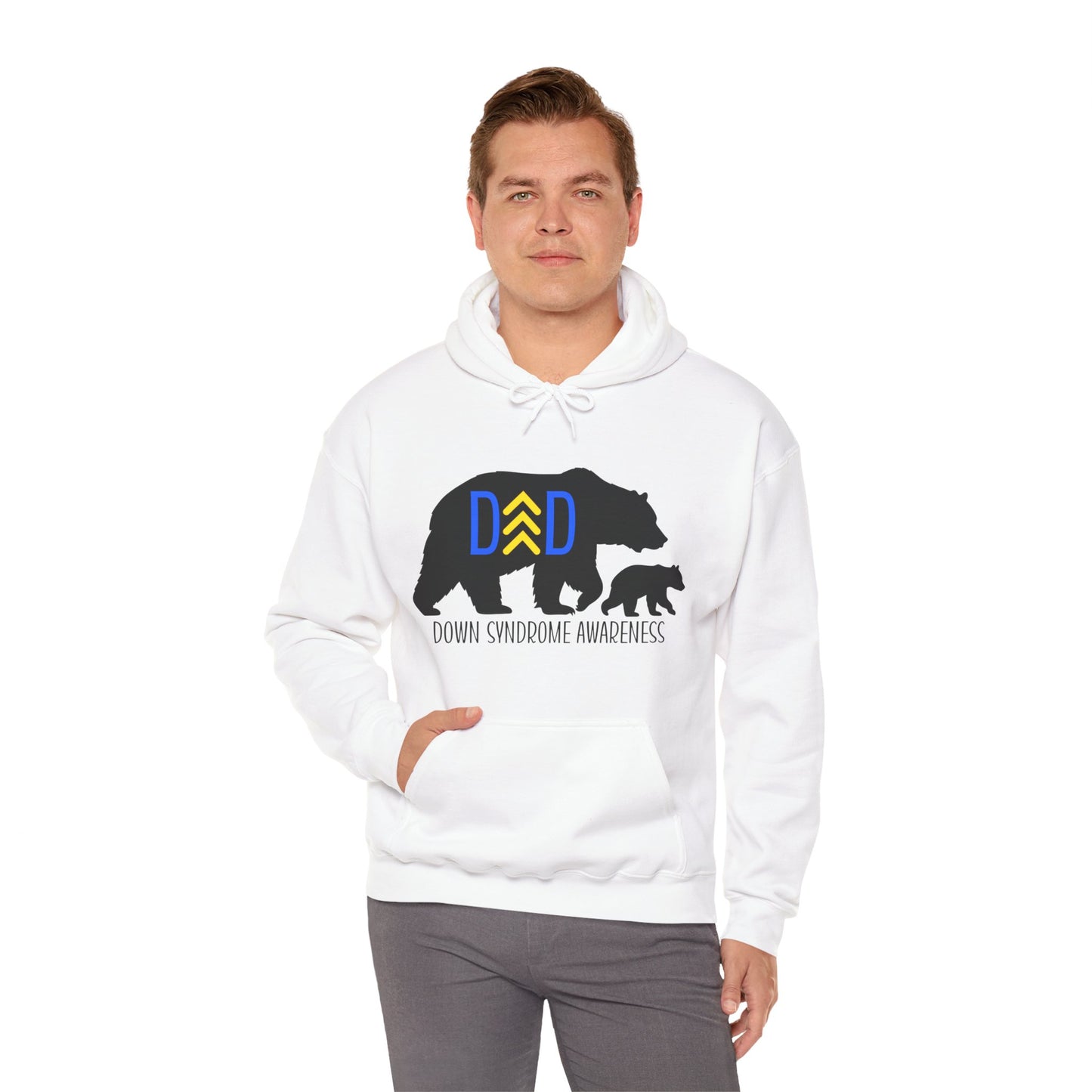 Down Syndrome Dad Bear - Unisex Heavy Blend™ Hooded Sweatshirt