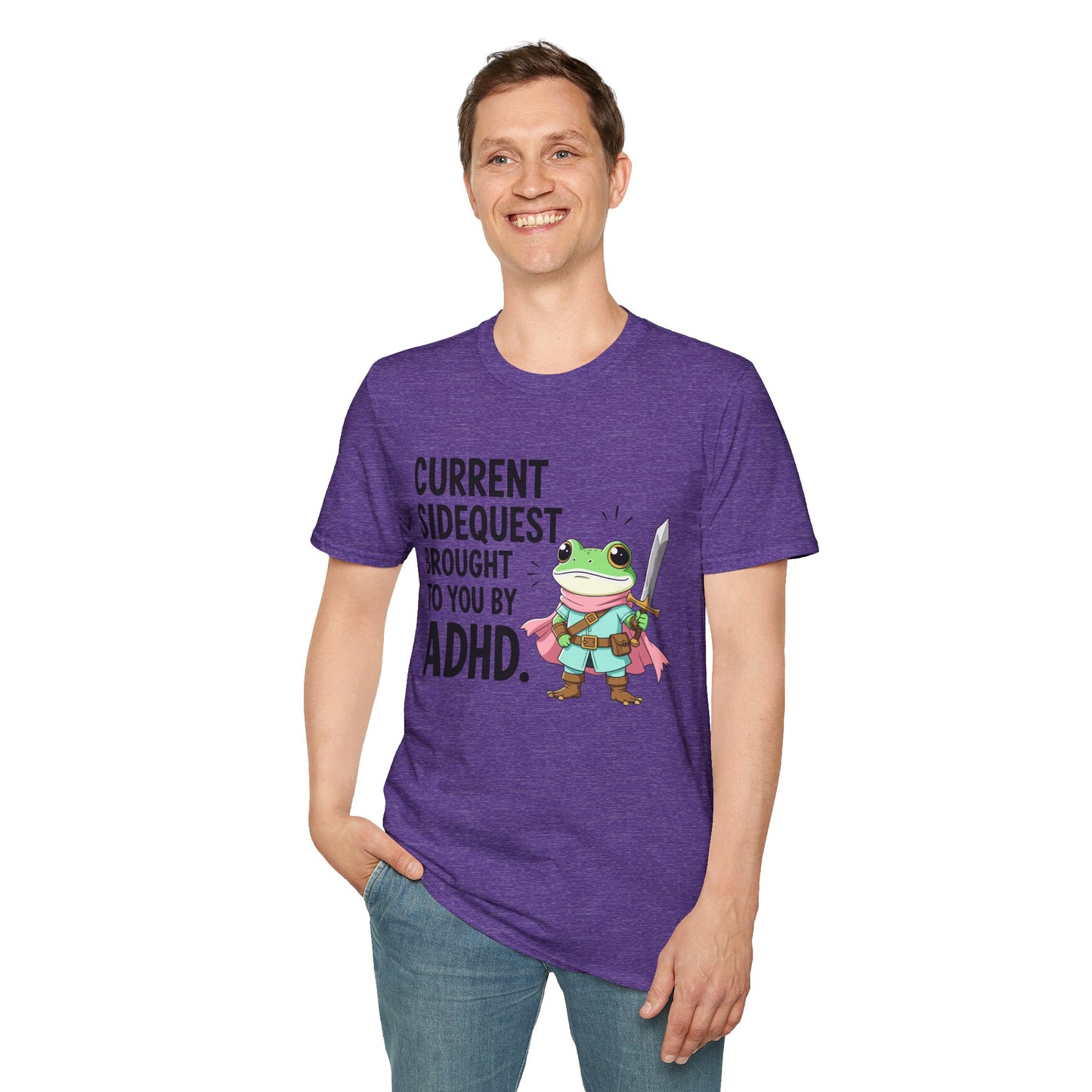 ADHD Sidequest Shirt — Cute Frog Knight Graphic Tee