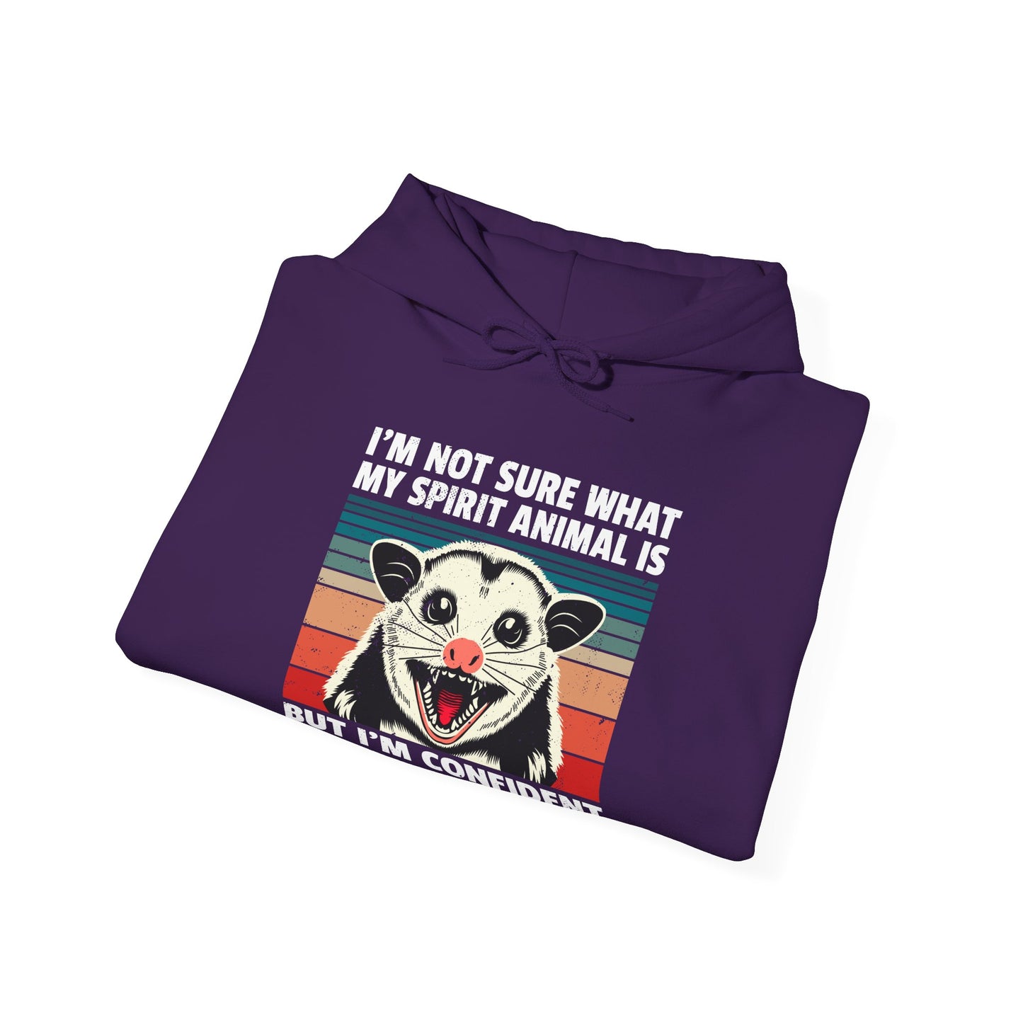 Rabid Possum Retro Hoodie – "I'm Not Sure What My Spirit Animal Is But I'm Confident It Has Rabies"