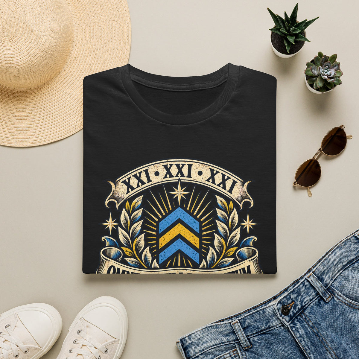 Omne Trium Perfectum – Down Syndrome Awareness T-Shirt | Trisomy 21 Three Chevron Tee