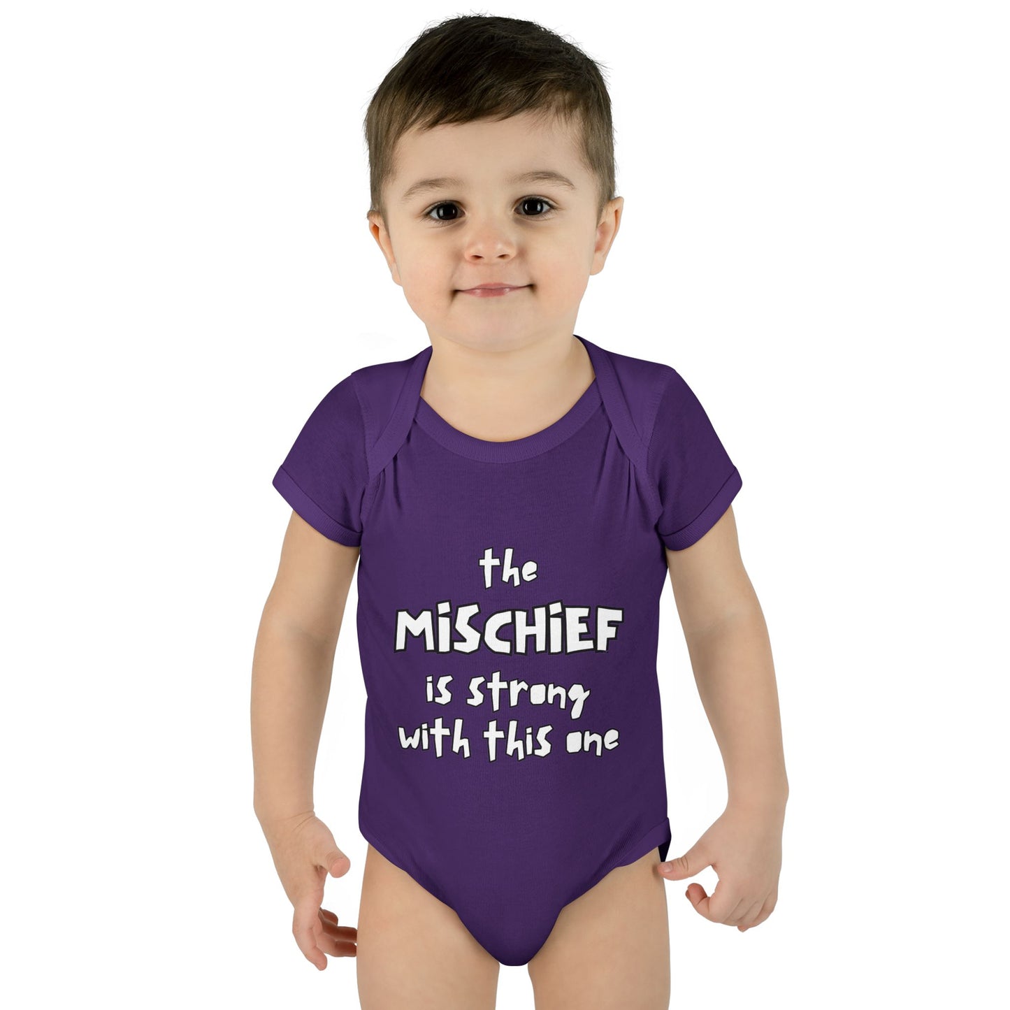 "The Mischief Is Strong With This One" – Funny Baby Bodysuit