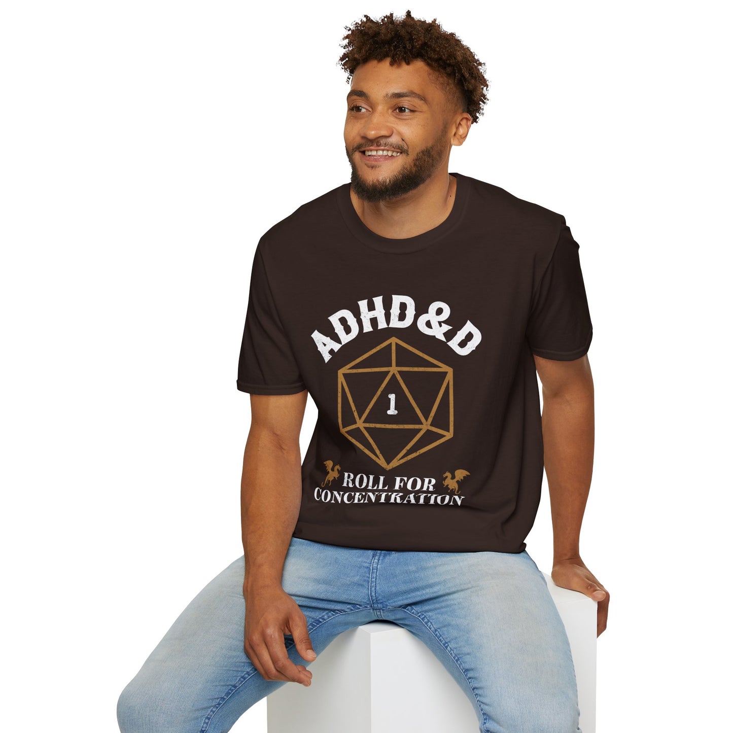 ADHD&D "Roll for Concentration" T-Shirt – Funny Gamer ADHD Awareness Tee