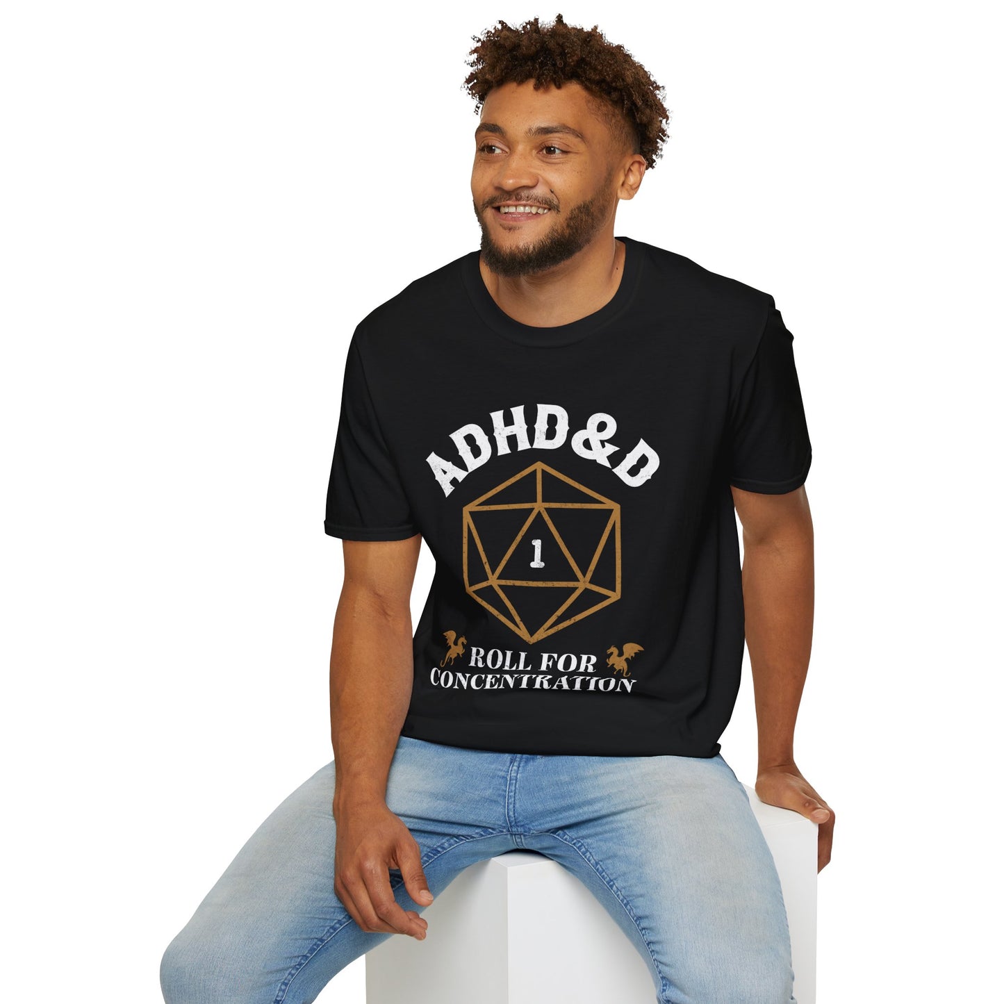 ADHD&D "Roll for Concentration" T-Shirt – Funny Gamer ADHD Awareness Tee