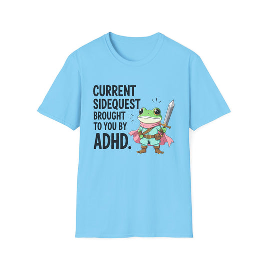 ADHD Sidequest Shirt — Cute Frog Knight Graphic Tee