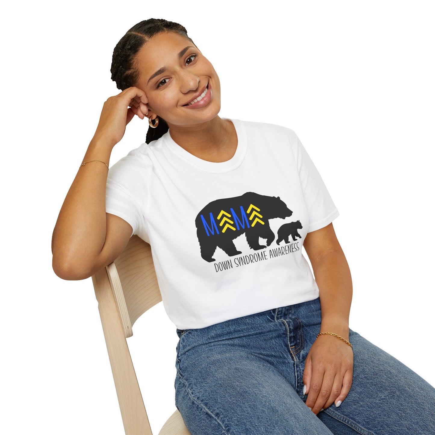 Down Syndrome Mama Bear - Unisex Softstyle T-Shirt