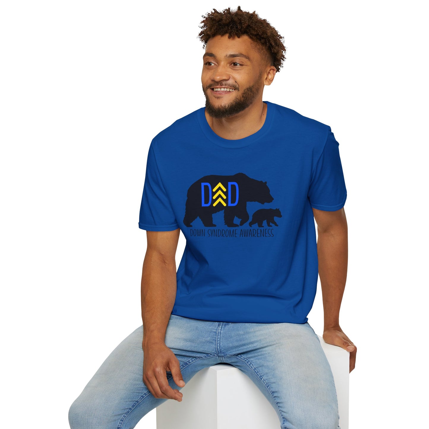 Down Syndrome Dad Bear – Unisex Softstyle T-Shirt