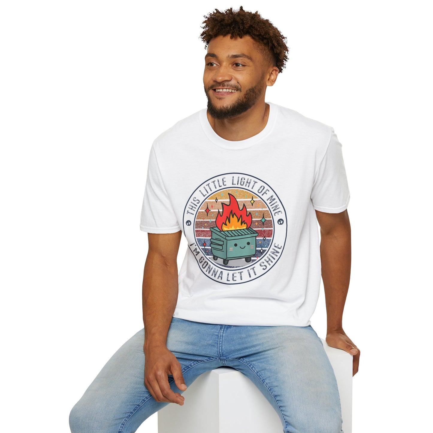 Funny Dumpster Fire T-Shirt — “This Little Light of Mine, I’m Gonna Let It Shine”