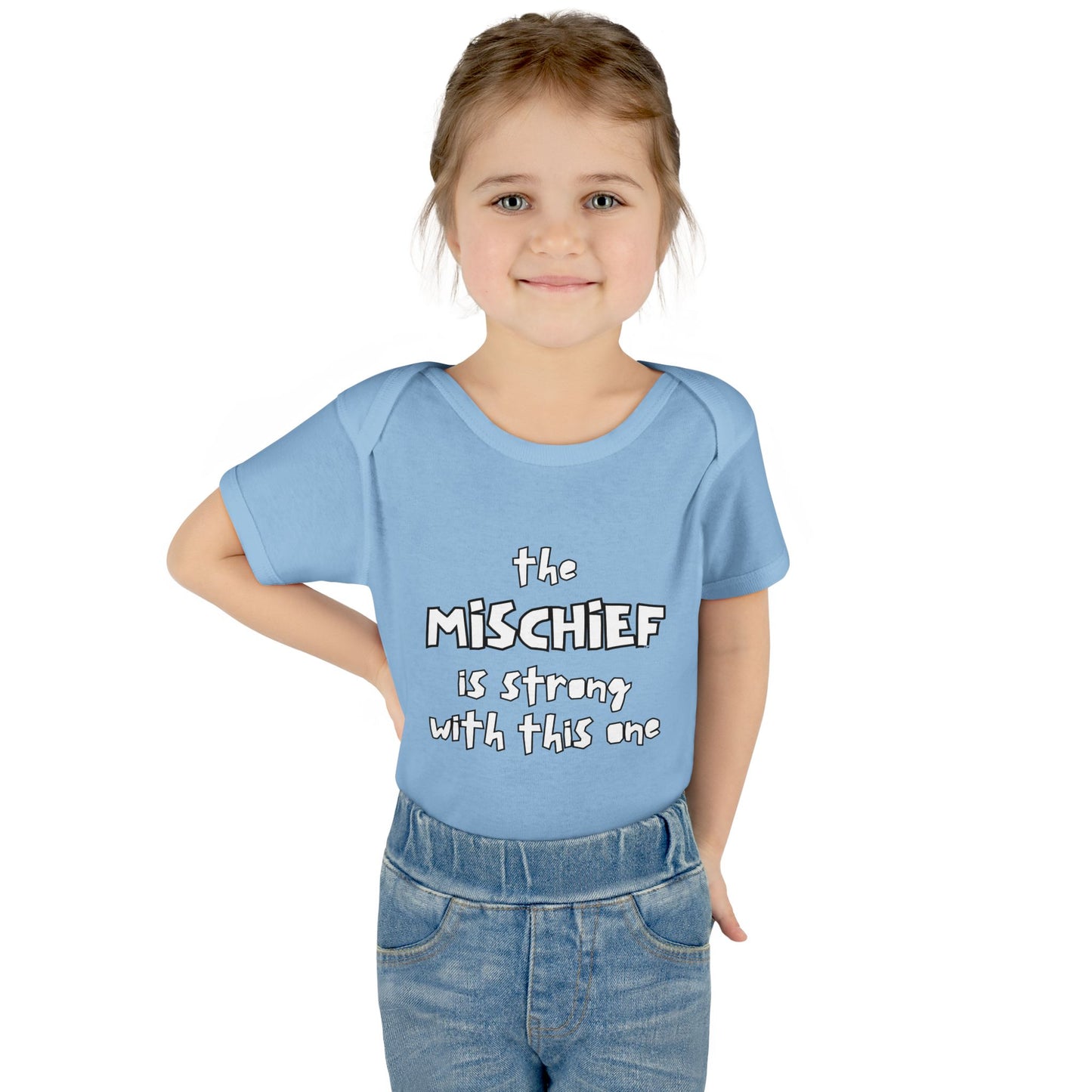 "The Mischief Is Strong With This One" – Funny Baby Bodysuit
