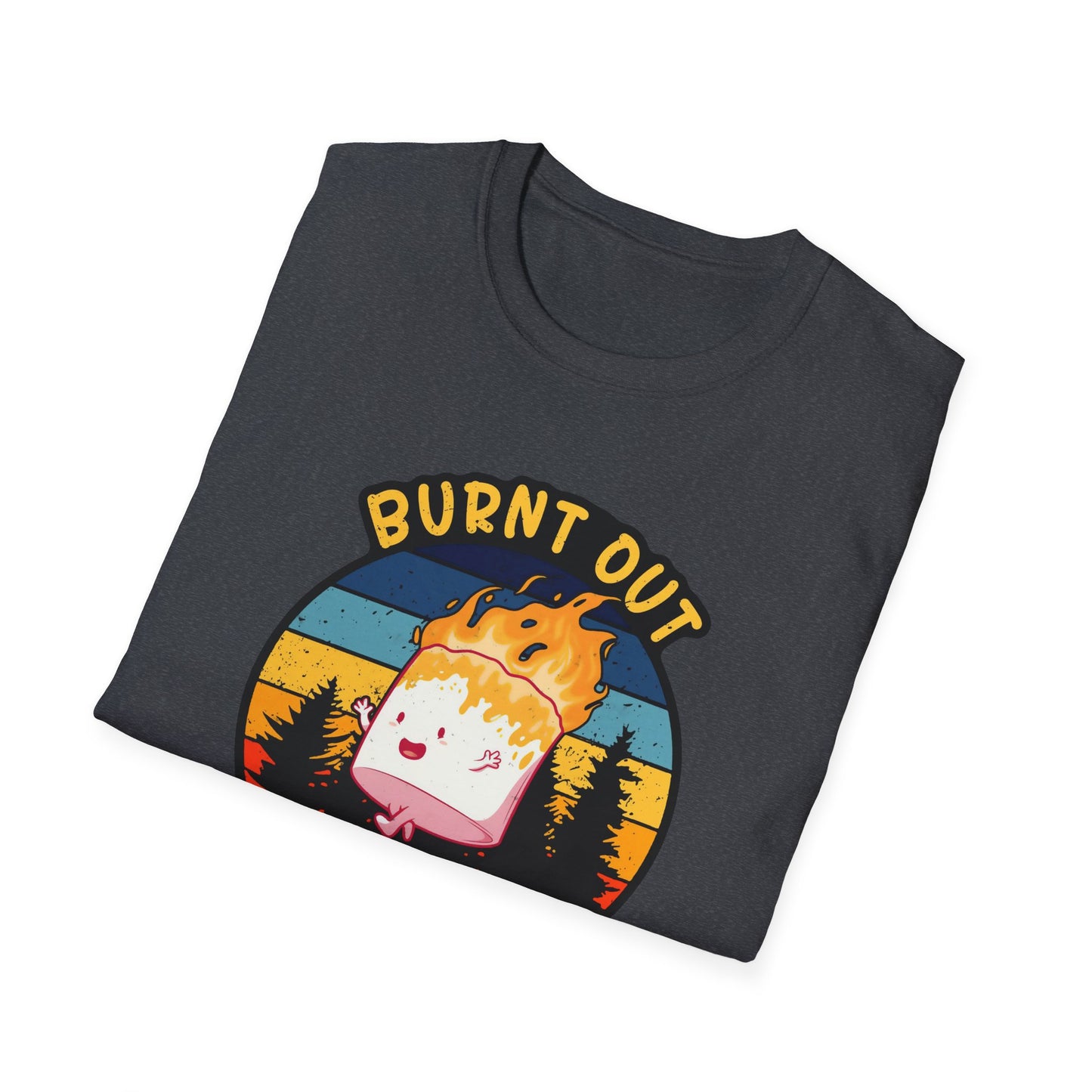 "Burnt Out But Optimistic" T-Shirt — Cute Retro Campfire Graphic Tee
