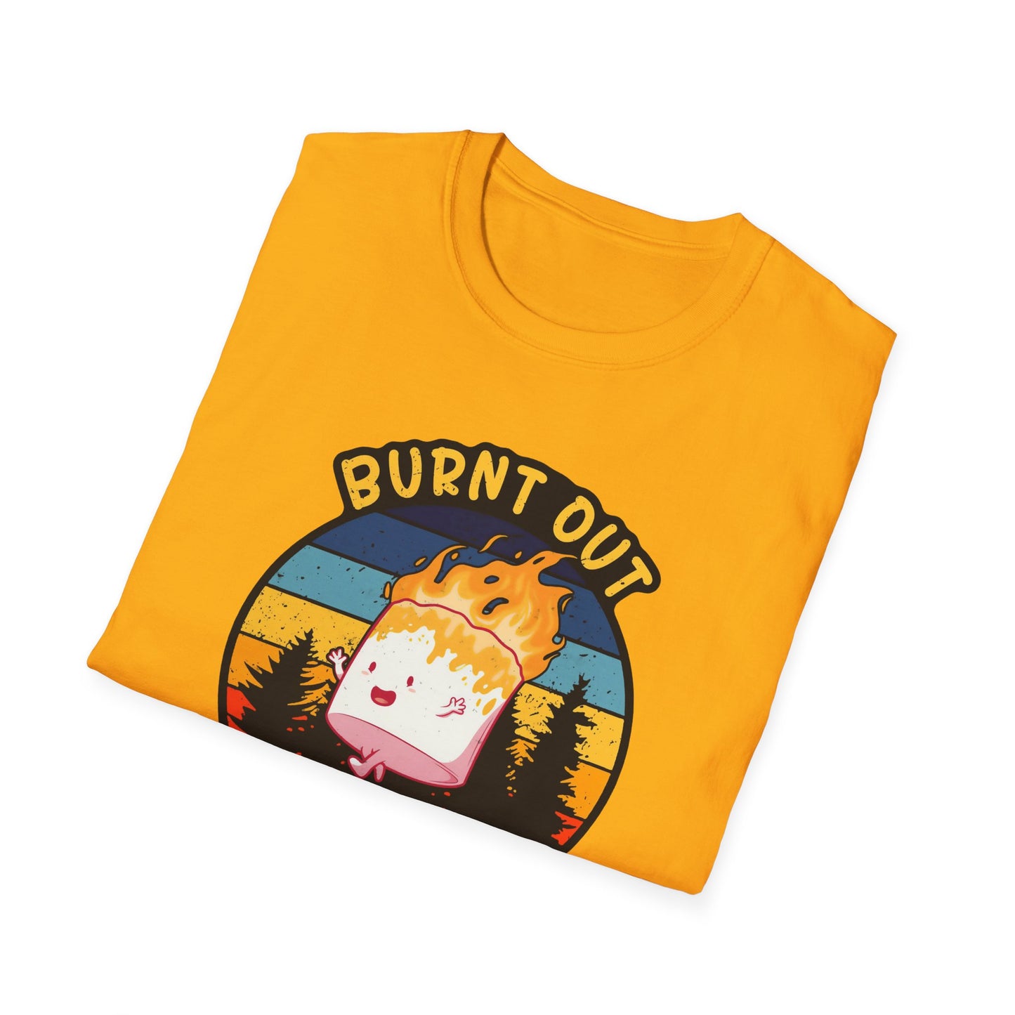 "Burnt Out But Optimistic" T-Shirt — Cute Retro Campfire Graphic Tee