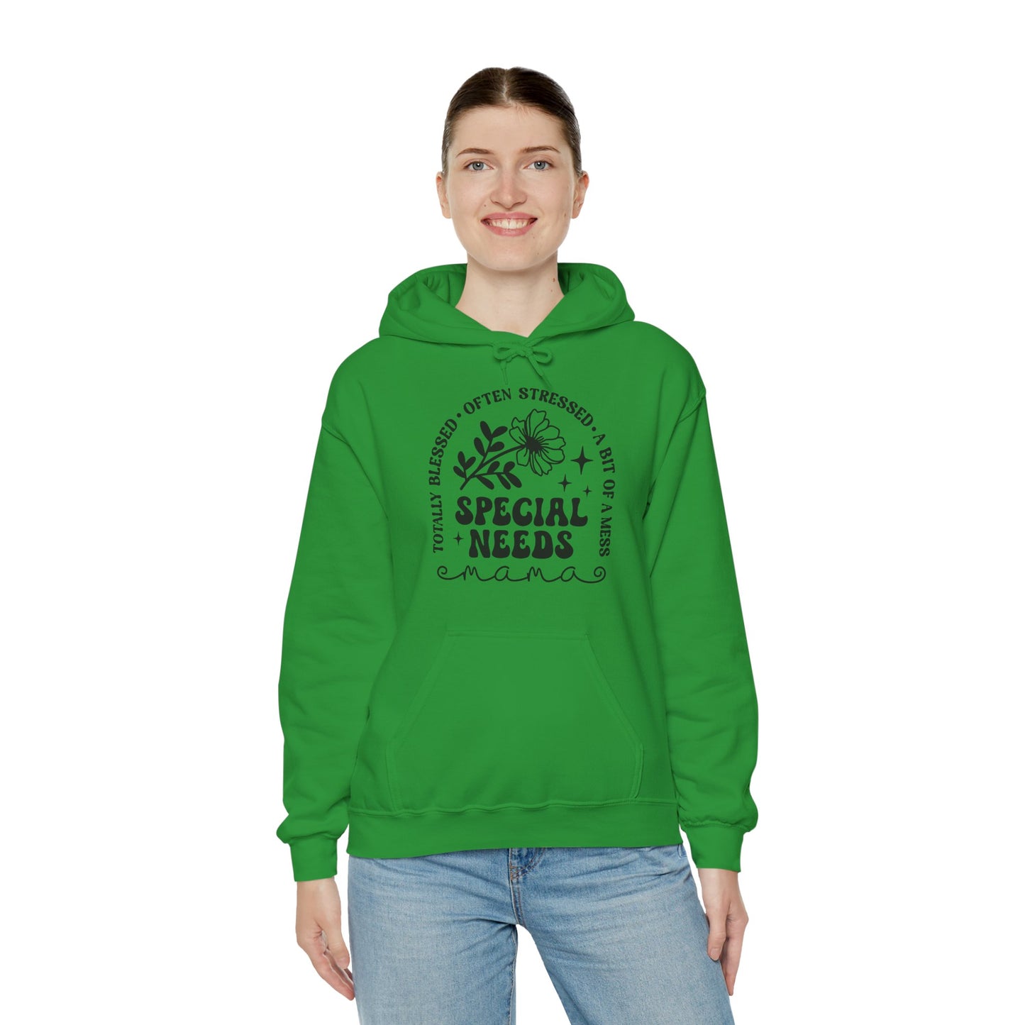 Special Needs Mama Hoodie — "Totally Blessed, Often Stressed" Comfort Pullover