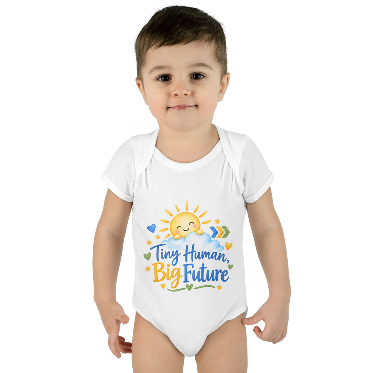 Tiny Human, Big Future – Down Syndrome Baby Bodysuit | Trisomy 21 New Baby Gift