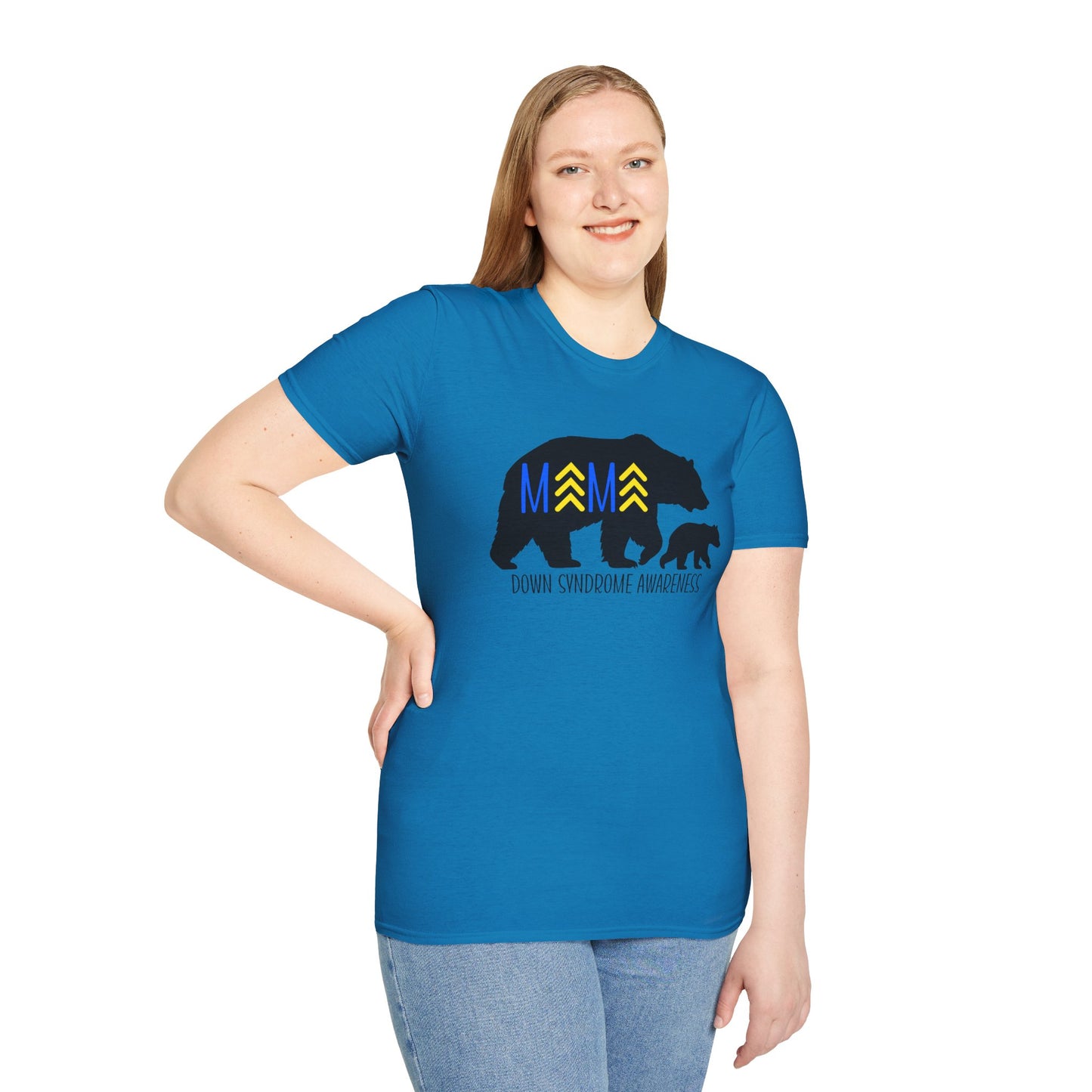 Down Syndrome Mama Bear - Unisex Softstyle T-Shirt