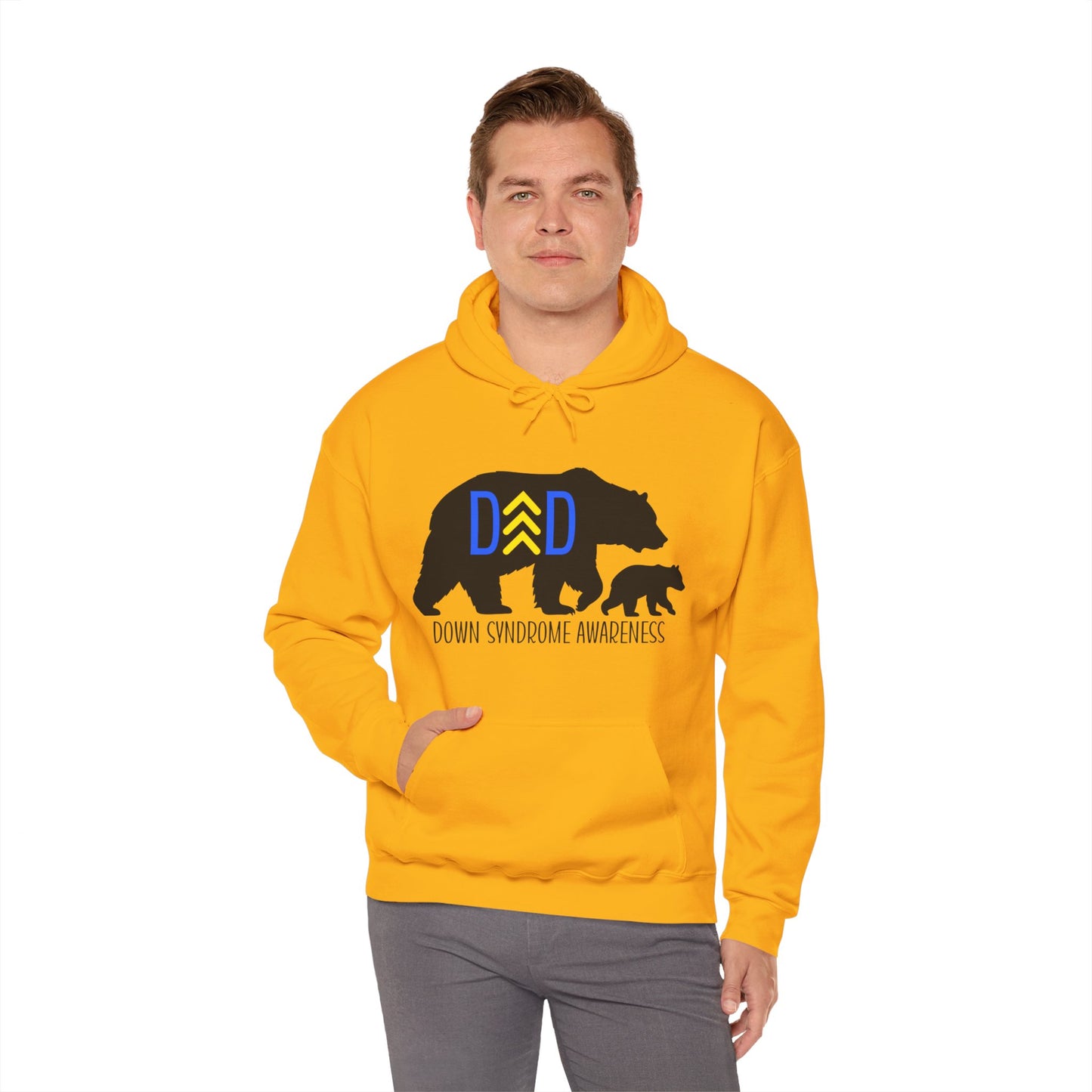 Down Syndrome Dad Bear - Unisex Heavy Blend™ Hooded Sweatshirt