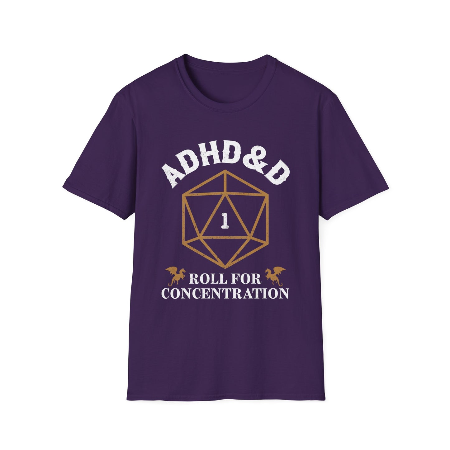 ADHD&D "Roll for Concentration" T-Shirt – Funny Gamer ADHD Awareness Tee