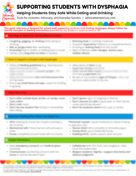 Supporting Students with Dysphagia – Practical Strategies Handout (Printable PDF)